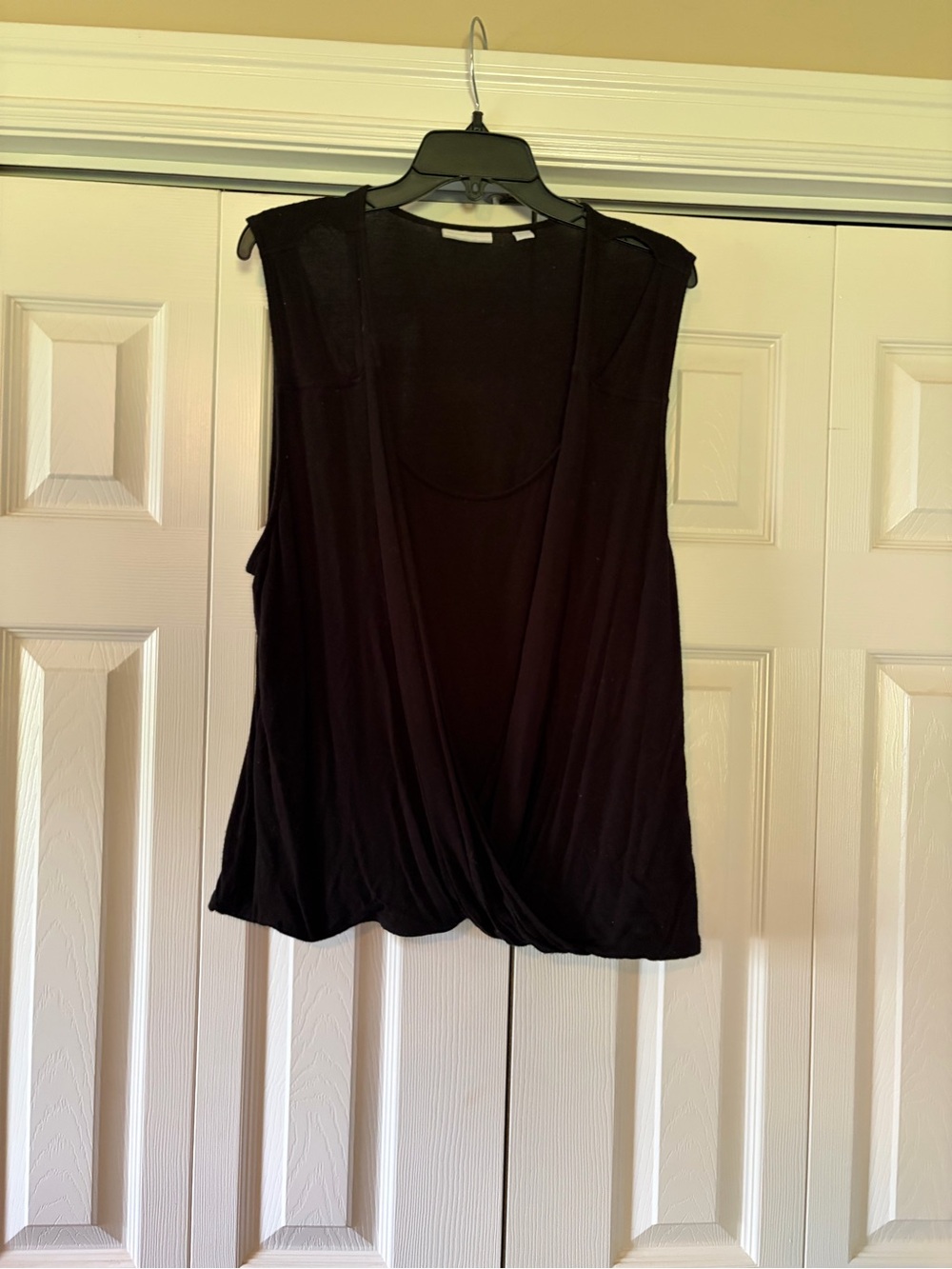Black women’s NY&Co  Draped Front Sleeveless Top